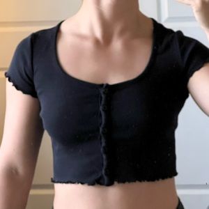 H&M Button Up Crop Top